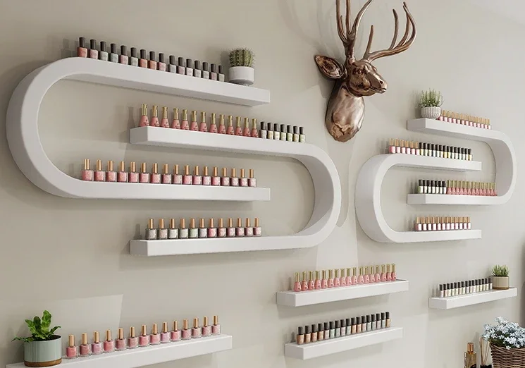 Полка для лака ногтей настенный стеллаж хранения шкаф маникюрного салона