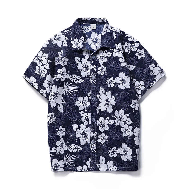 

New Hawaiian kapok print short-sleeved shirt hawaiian shirt mens