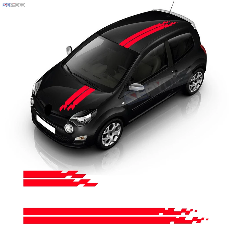 

1 комплект декоративных наклеек на крышу капота автомобиля, автомобильные гонки, спортивный Стайлинг, полосы для тела, аксессуар для автомо...