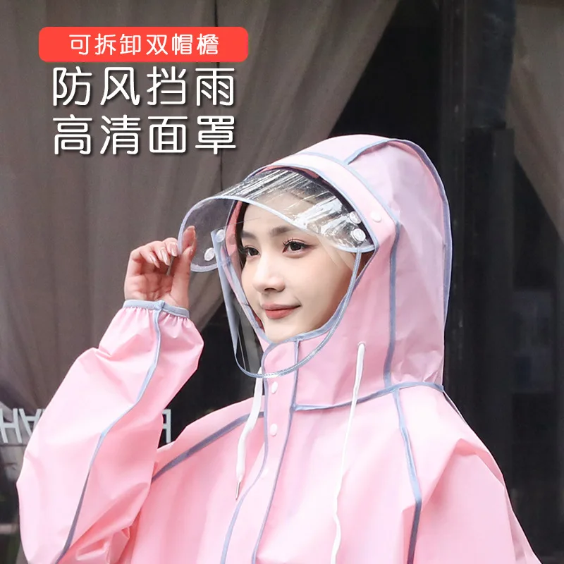 

Дождевик для взрослых для мужчин и женщин, модный рюкзак для защиты от шторма, стильный походный дождевик «четыре в одном» для езды на элект...