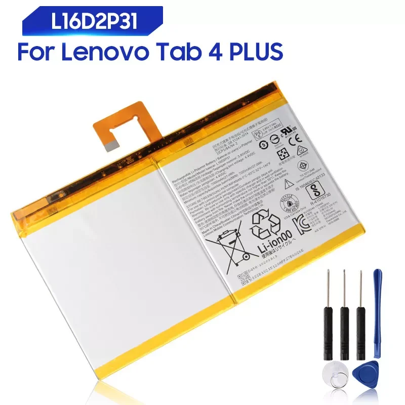 

Replacement Battery For Lenovo Tab 4 Tab4 PLUS TB2-X30M TB-X304F TB-X704F L16D2P31 Genuine Tablet Battery 7000mAh