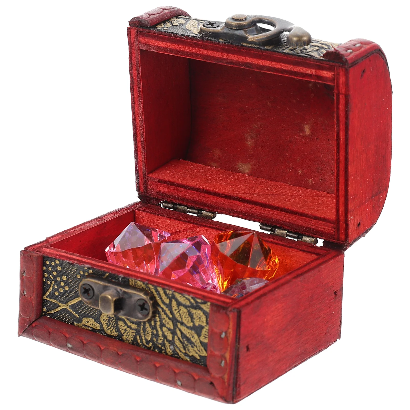 

Treasure Boxpirate Wooden Jewelry Kids Children Vintagegemsgemstoneparty Mini Storage Plaything Boxes Toy