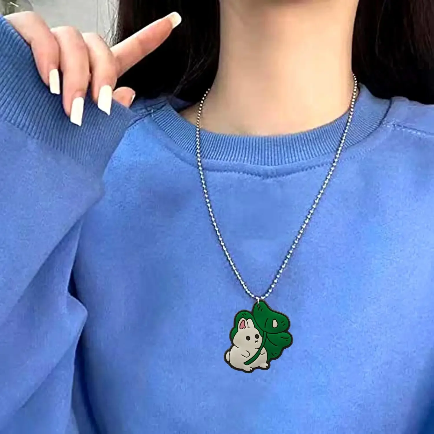 Amazon Белый Кролик Мини Шарик Ожерелье Высококачественный FeelNiche Дизайн