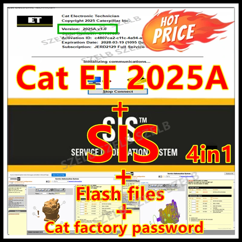 Фото Новейшая Caterpillar SIS 2021, полный сервис с кейгеном + красный Cat ET 2025A + заводской генератор паролей (10 цифр) + флэш-файлы 2020 №1