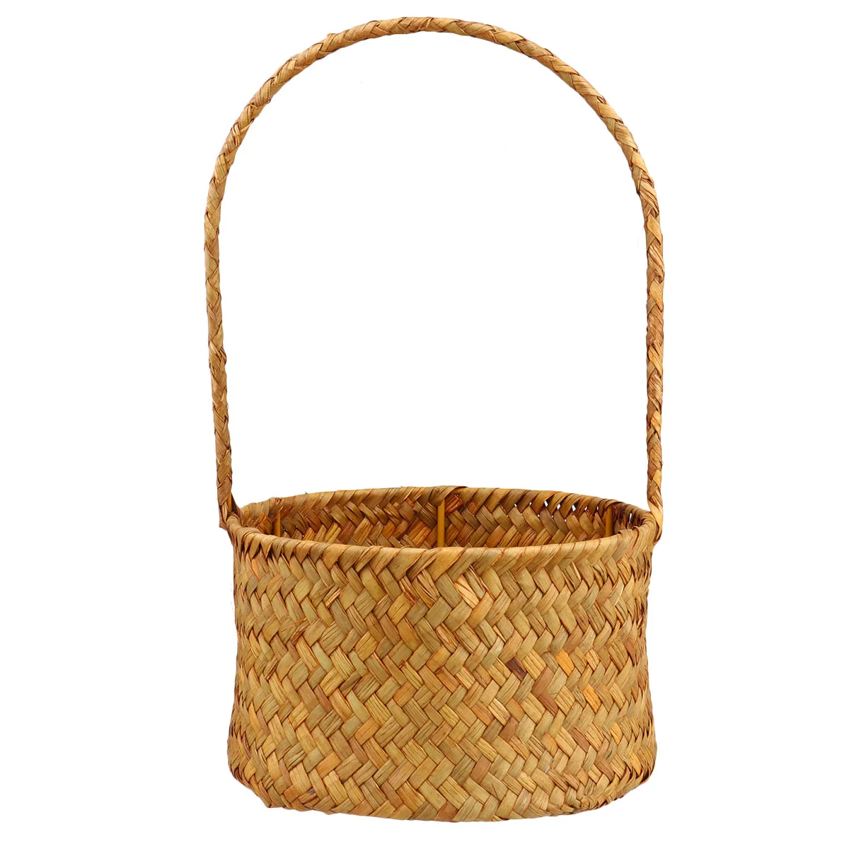 

Basket Woven Flower Seagrass Pot Easter Arrangement Picnics Wicker Egg Container Sundries Decorative Organizer Weaving Dried