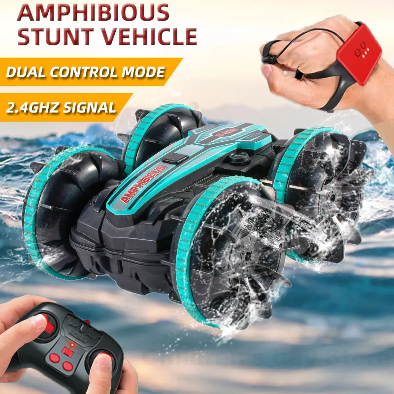 

4Wd Remote Control Car Amphibious Vehicle RC Car Toys Boat Drift Cars Gesture Controlled Stunt Car Toy For Kids Adults Children