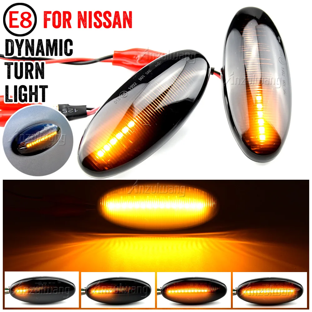 

For Nissan Navara D22 NP300 1998-05 Datsun Frontier Fiera PickUp Terrano Skystar LED Dynamic Turn Signal Light Side Marker Lamp