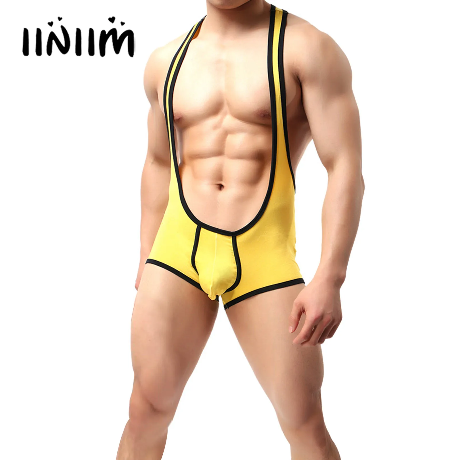 

Мужские гимнастические боди для рестлинга, без рукавов, с открытой передней спиной, с подтяжками, шорты для фитнеса и бега