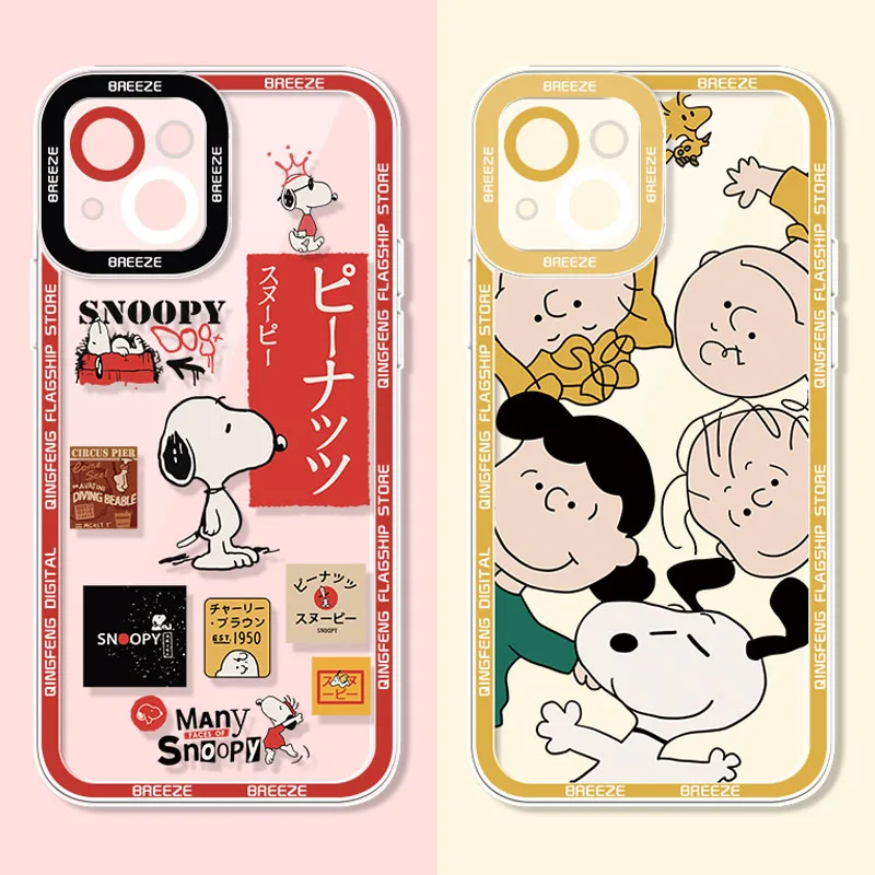 

Clear Soft Silicone Phone Case for iPhone 14 11 Pro Max 13 12 Mini XR XS X 8 7 6 6S Plus SE 2020 2022 Cover Funda Cartoon Snoopy