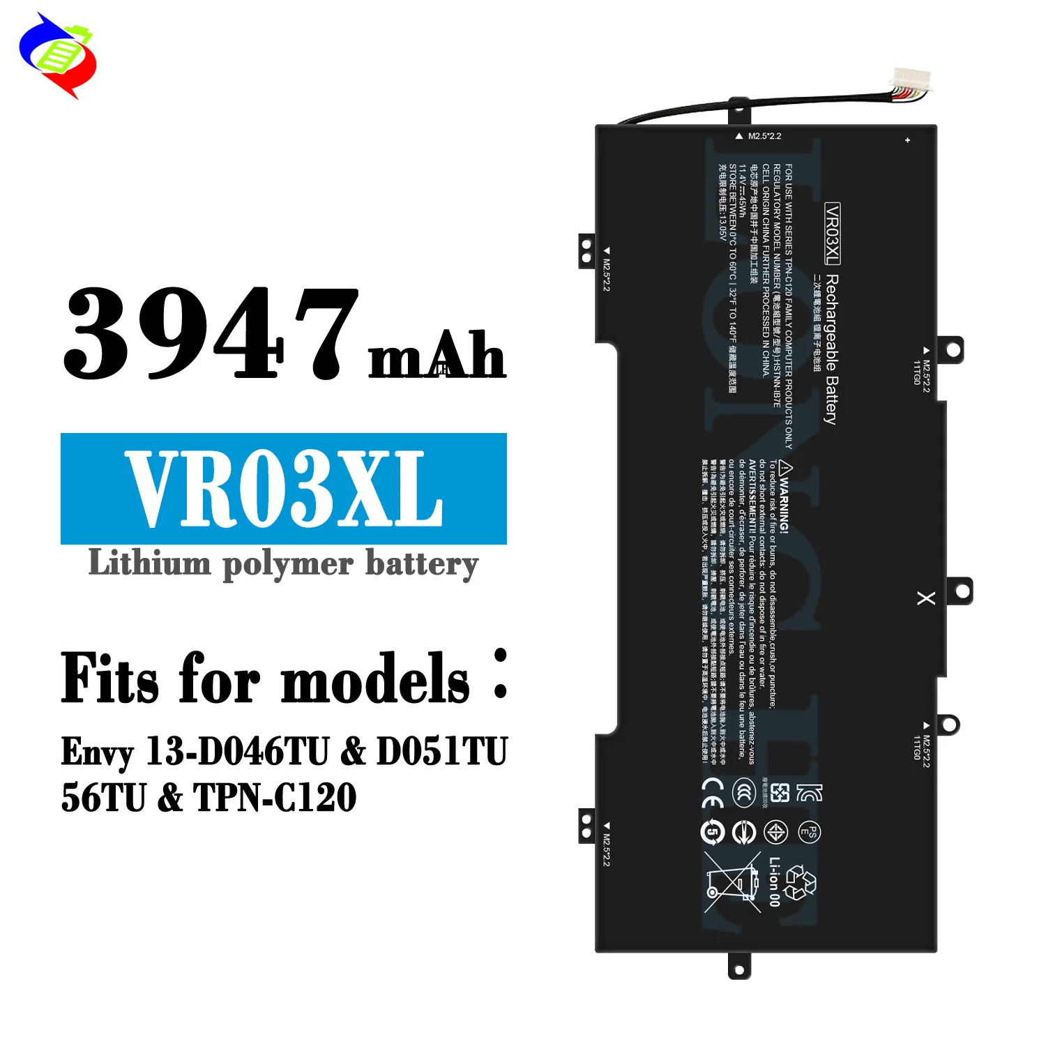 Фото Аккумулятор для ноутбука VR03XL VR03 для HP Envy 13-D Series 13-D000 13-D010NR 13-D008NA 13-D040WM №1