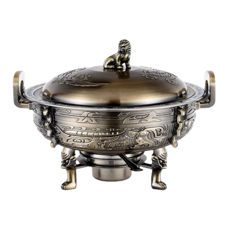 

Утолщенная суповая и Стоковая кастрюля с спиртовой плитой для гостиничного банкета и ресторана-сухой горшок в китайском стиле из нержавеющ...