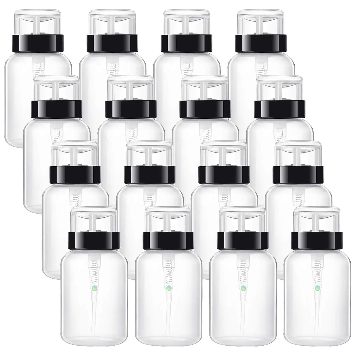 

16pcs 200ml Push Down Lockable Pump Dispenser Nail Polish Liquid Empty Bottle Dispenser for Nail Polish and Makeup Remover