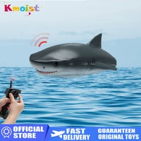 d818 2 4g simulated shark remote control boat simulation electric water speed ship toy boat outdoor toys for boys children gifts