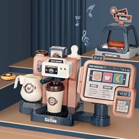 childrens coffee machine kitchen toy set simulation food bread coffee cake pretend to play shopping cash register toy