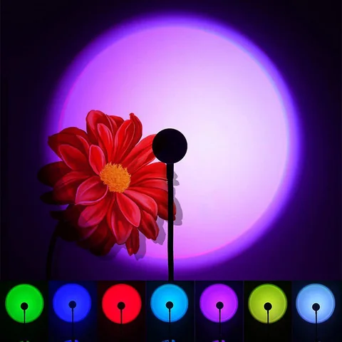 1x USB закат лампа светодиодный Радужный неоновый Ночник проектор фотография настенный атмосферный свет для спальни домашний декор для комнаты подарок