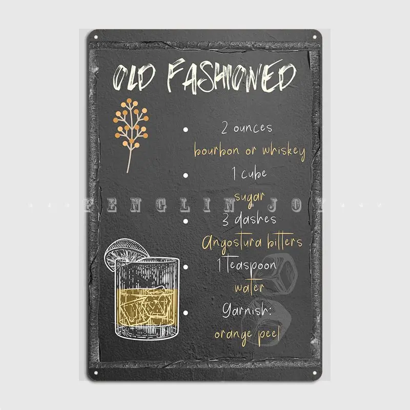 

Старомодный коктейльный металлический знак для клувечерние, настенный печатный знак, постер