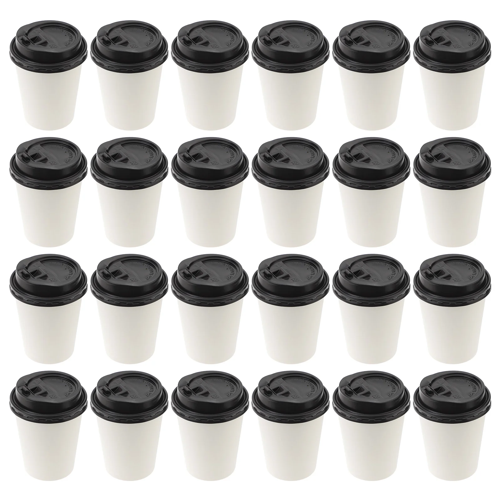 

50pcs Disposable Coffee Cups Insulation Takeaway Double-layer Paper Cup with Lid (8oz, 280ml)