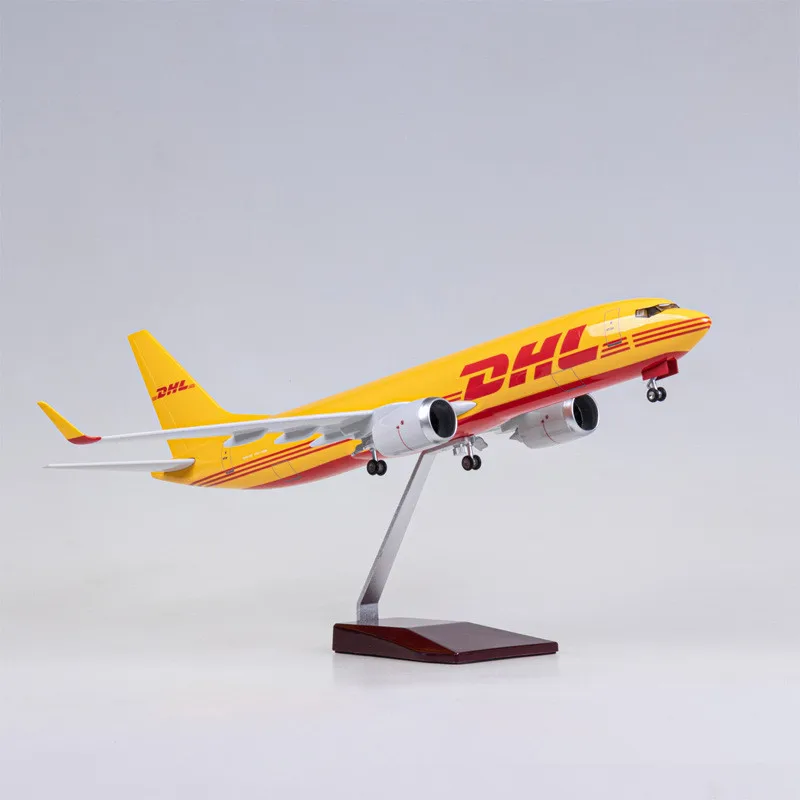 

47CM 1:85 Scale Boeing 737 Diecast Model DHL Express Delivery Airline With Base Alloy Resin Aircraft Airplane Collection Display