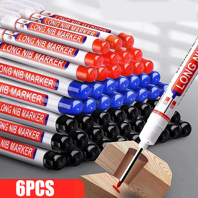 

Multifunction 20mm Deep Hole Long Tip Head Markers For Metal Perforating Pen Waterproof Bathroom Woodworking Decoration