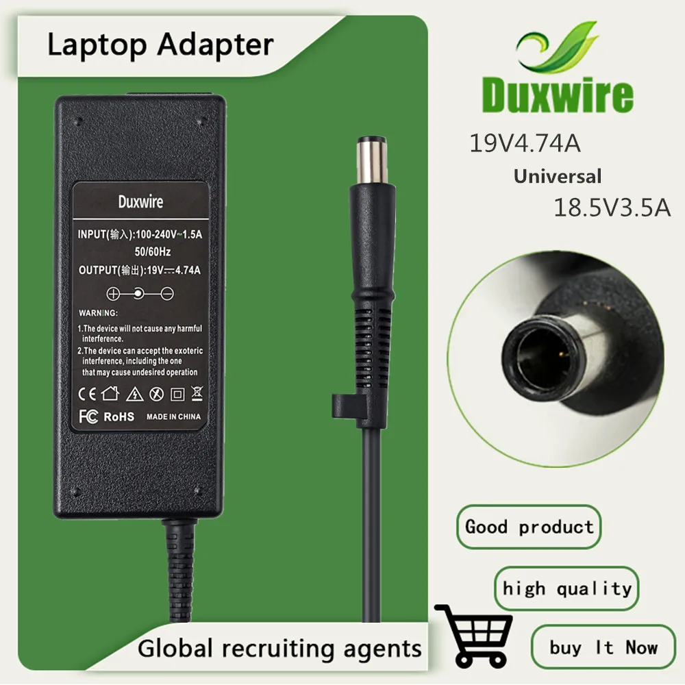 

Зарядное устройство Duxwire 19V4.74A для ноутбука Hp Compaq, кабель адаптера, разъем постоянного тока 7,4*5,0