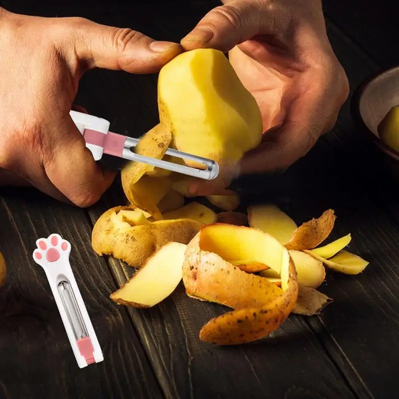 Складная картофелечистка 2-в-1 маленькая кухонная овощечистка из нержавеющей