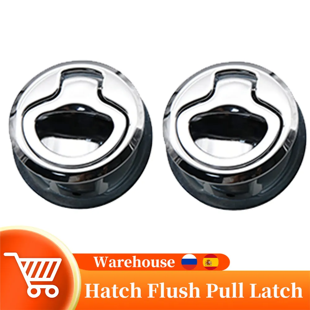 

1/2/4 PCS Marine Hatch Locking Locker Flush Pull Hatch Slam Latch for RV Yacht Marine Boat Deck Hatch Locking Silver Round