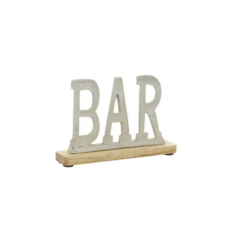 

Aluminum Decorative Sign with Wood Base, 1-Piece