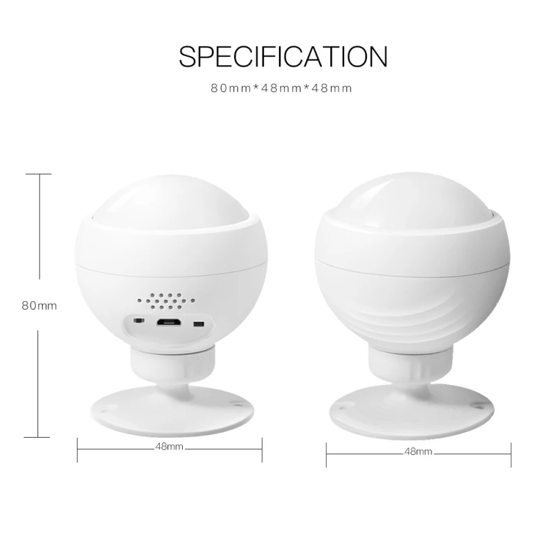 

CORUI Tuya WiFi Smart PIR Motion Sensor Human Body Movement Infrared Safety Alarm Detector SmartLife APP Remote Control