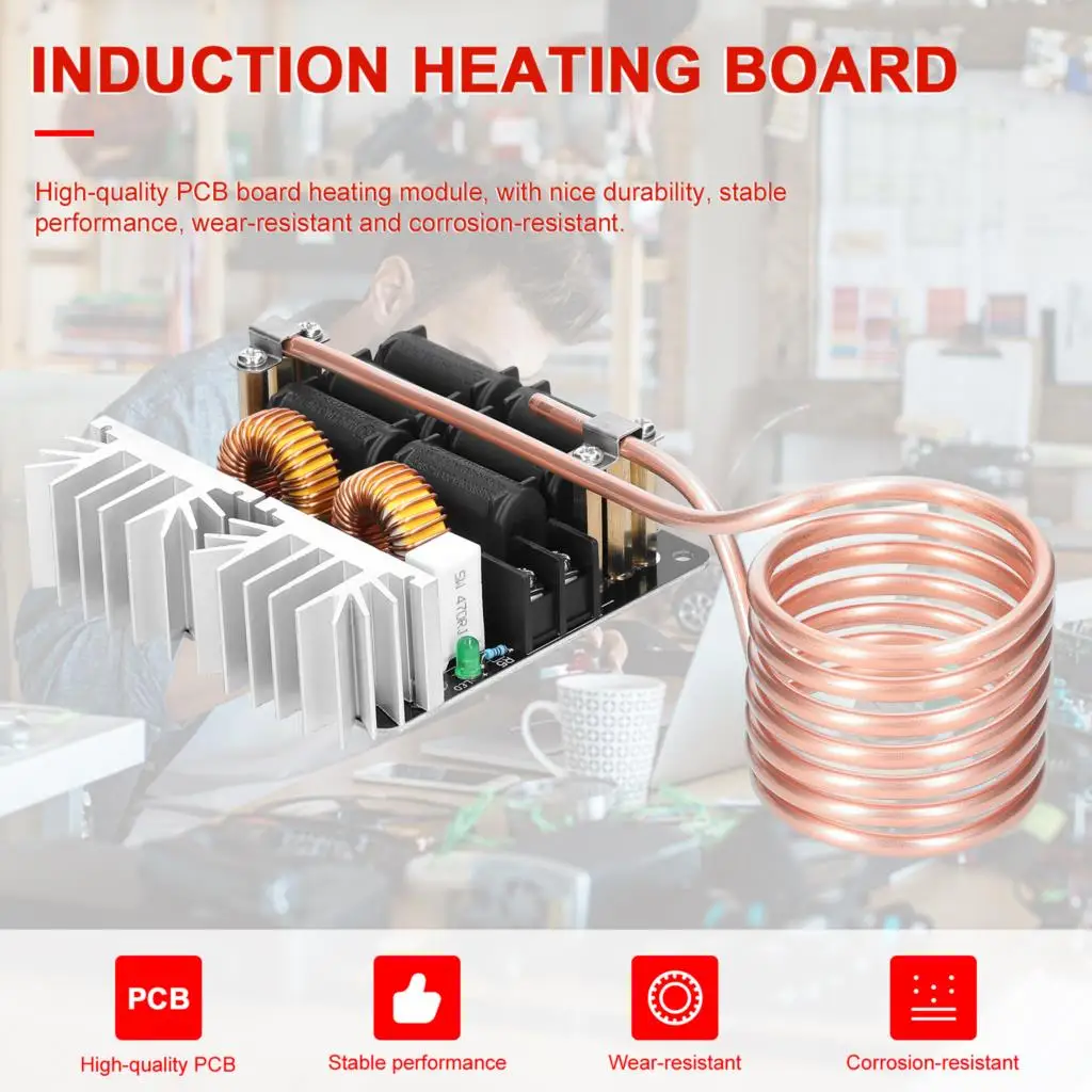 

H40 1000W ZVS Induction Heating Board Module 12-48V Low Voltage Heater Coil Flyback Driver Heater for DIY Hardening Annealing