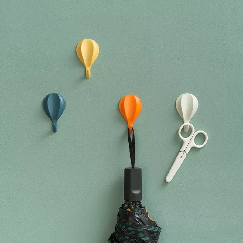

2022NEW Hot Air Balloon Wall Hooks Clothes Towel Mask Hanger Self-adhesive Bathroom Kitchen Hook Keys Organizer Holder Home Deco