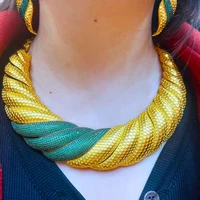 missvikki dubai african gold jewelry set bride earrings rings necklace sets for women indian nigerian wedding jewelery set gift