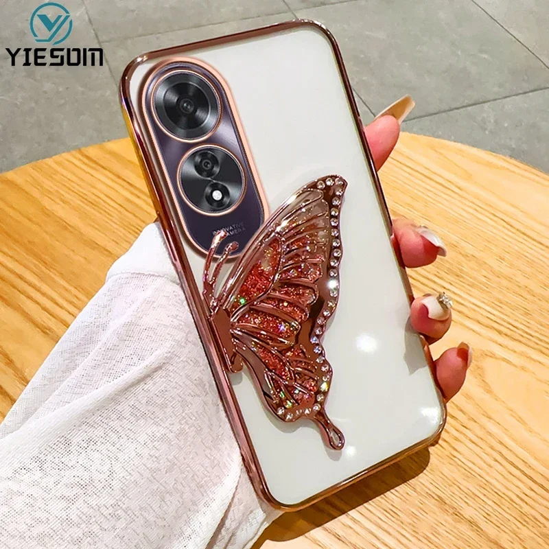 3D мерцающие Блестки для OPPO A60 A98 чехол телефона A78 5G A58 4G A38 A18 A17 A17K A79