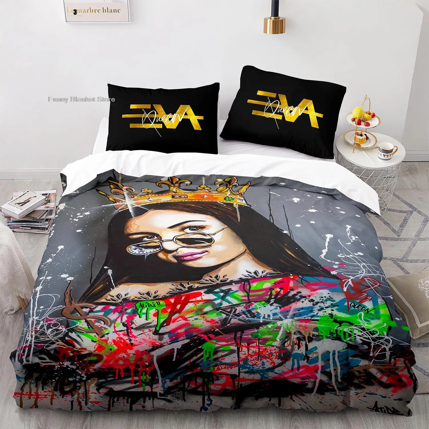 

New Eva Queen Bedding Set Single Twin Full Queen King Size Eva Queen Bed Set Aldult Kid Kawaii Duvetcover Sets 3D Print 002