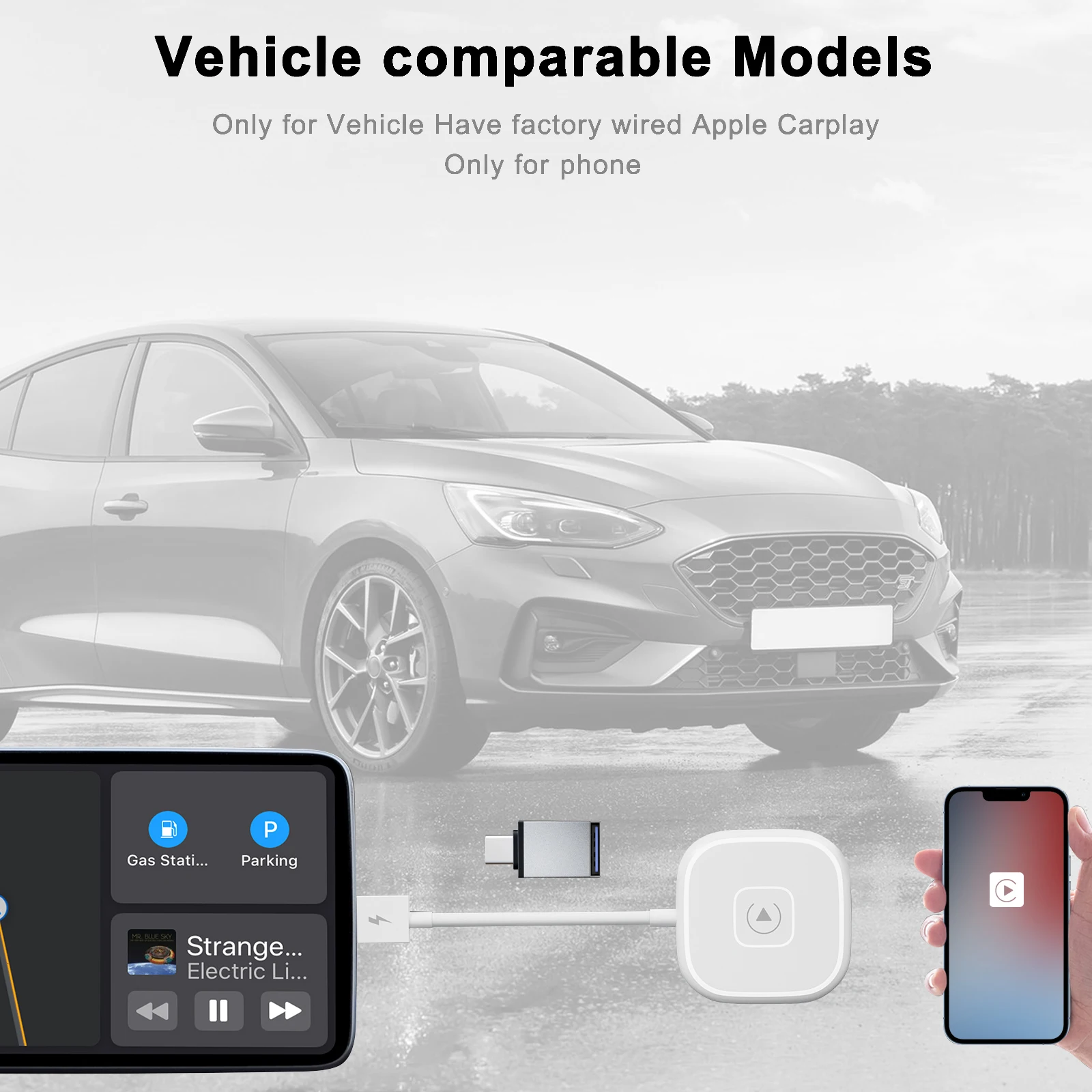 

Автомобильный беспроводной адаптер для iPhone 14, 2,4 ГГц, 5 ГГц, Wi-Fi
