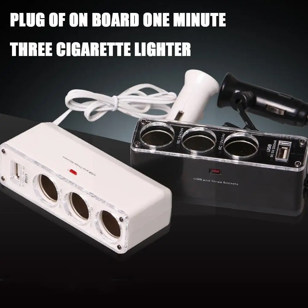Multi-function Car One Point Three Cigarette Lighter Sub With Drag Car Three Converter Charger Power One Jack Usb O3t8