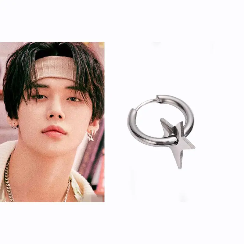 

Kpop TXT Choi Yeonjun Star Titanium Steel Earring INS Popular Cool Minimalist Style Ears Jewelry Idol Accessories Teens Item