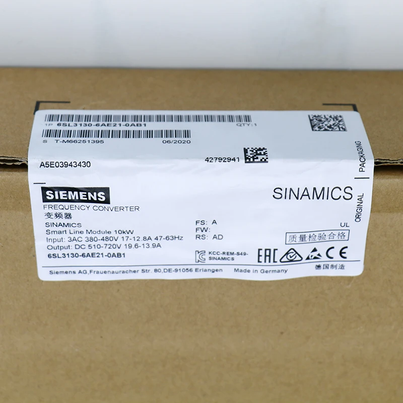 

Новый модуль Siemens 6SL3130-6AE21-0AB1 SINAMICS S120