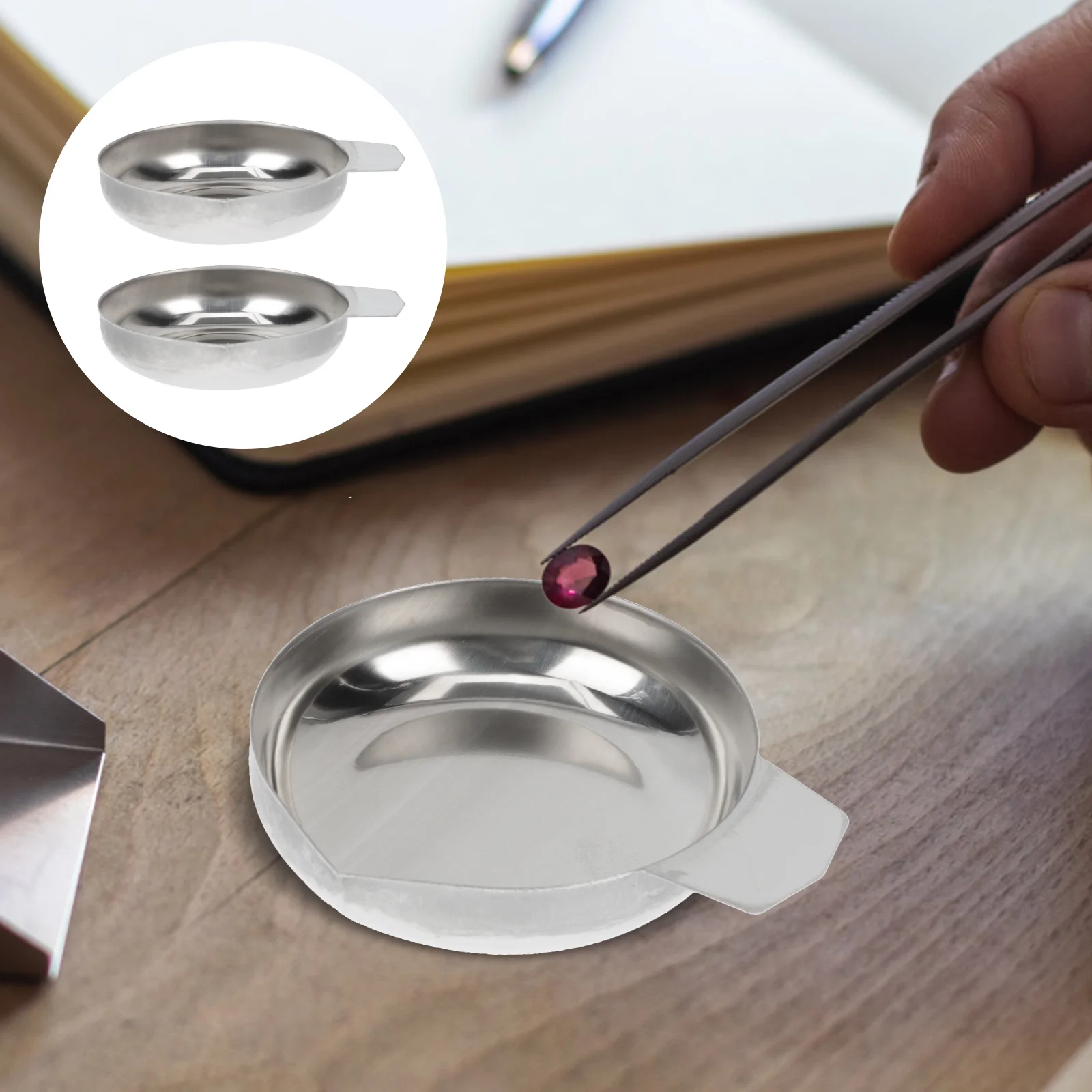 

2Pcs Tray Weighing Dishes Jewelry Scale Pan