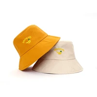 banana bucket hat for women men embroidery letter summer panama hats sun protection caps fishing travel beach fisherman hat
