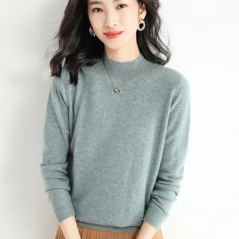 Winter Women's Cashmere Sweater Pullover Turtleneck Large Size Casual Fashion Pure Color High Quality Warmth