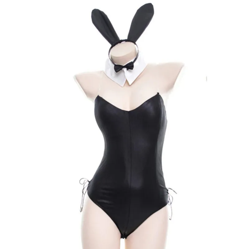 

Sexy Anime Cute Bunny Girl Cosplay Erotic Bondage PU Leather Material Good Quality Sexy Sweet Rabbit Woman Halloween Costume AII