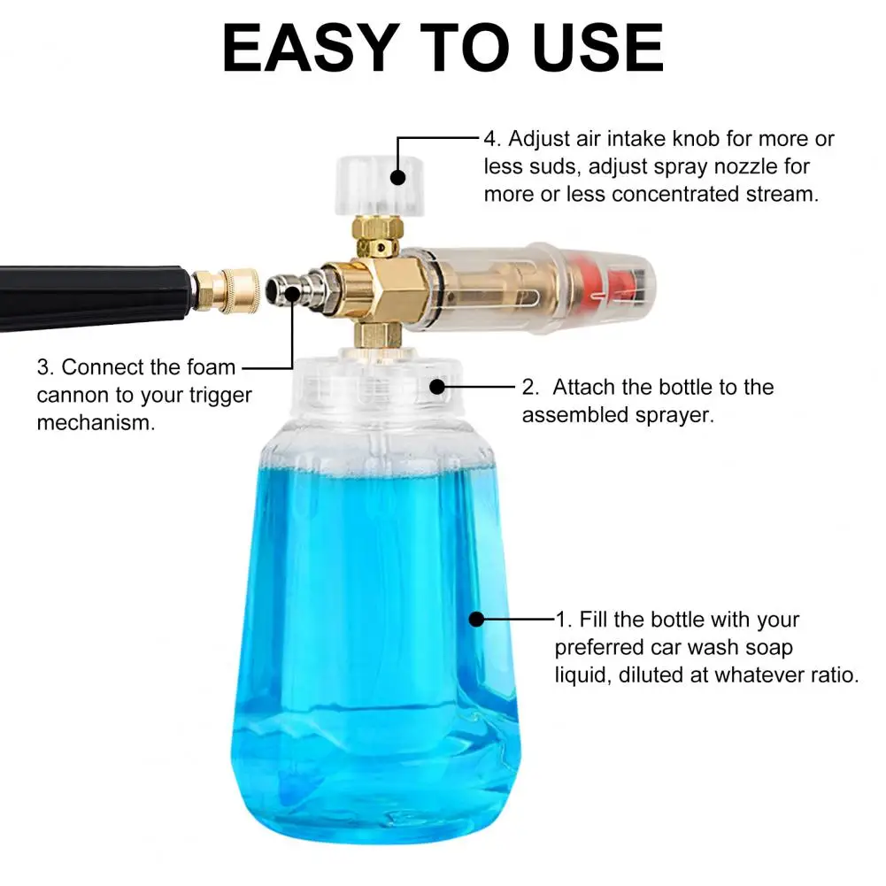 

1L Snow Foam Lance Washer Car Washing Foamer Bottle Handheld Adjustable Sprayer Nozzle Watering Cleaning Tools for Car Washer