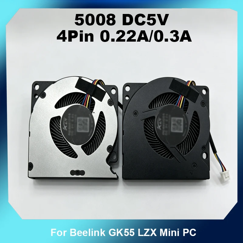 Фото Вентилятор охлаждения 5008 DC5V 4Pin, 50x50x8 мм, 0.22A/0.3A (опционально), для замены кулера мини-ПК Beelink GK55 LZX №1