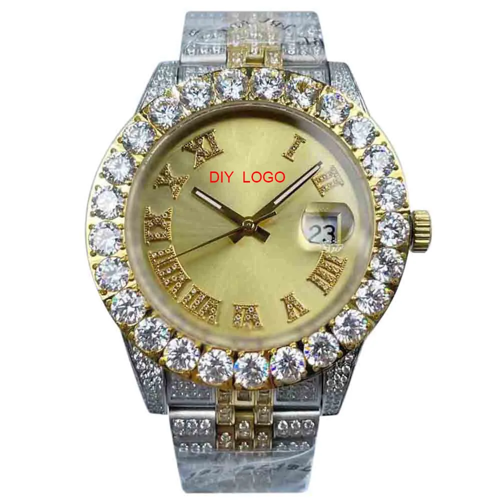 Часы с изысканными бриллиантами 43 мм — идеально подходят для деловой или