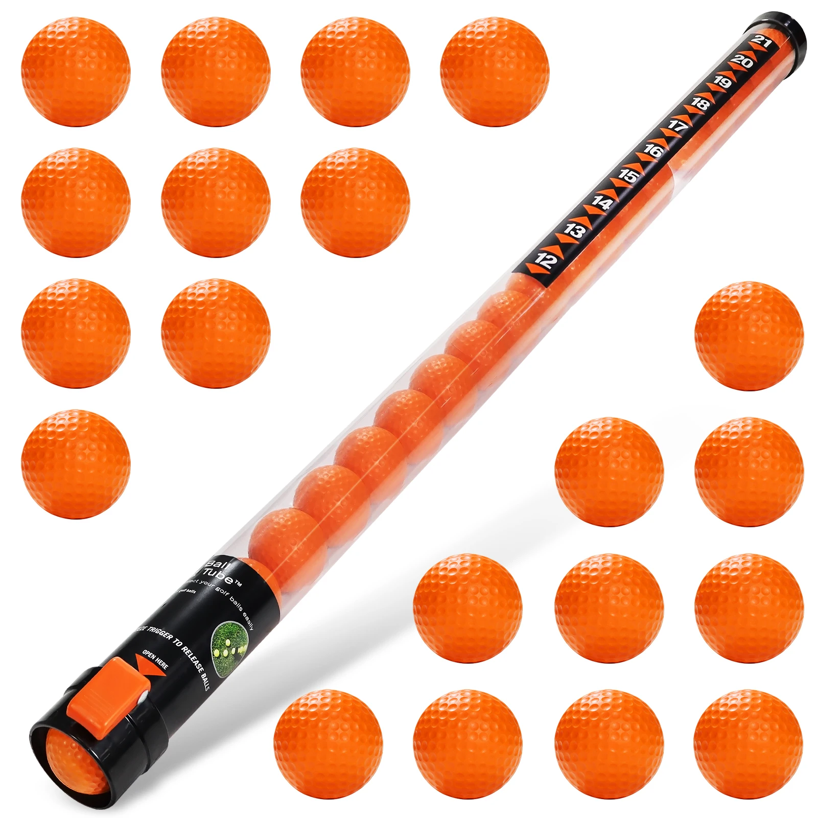 Shagger Retriever By Proactive Sports Golf Ball Hopper Tube For 21 Balls,1pcs Transparent Collector