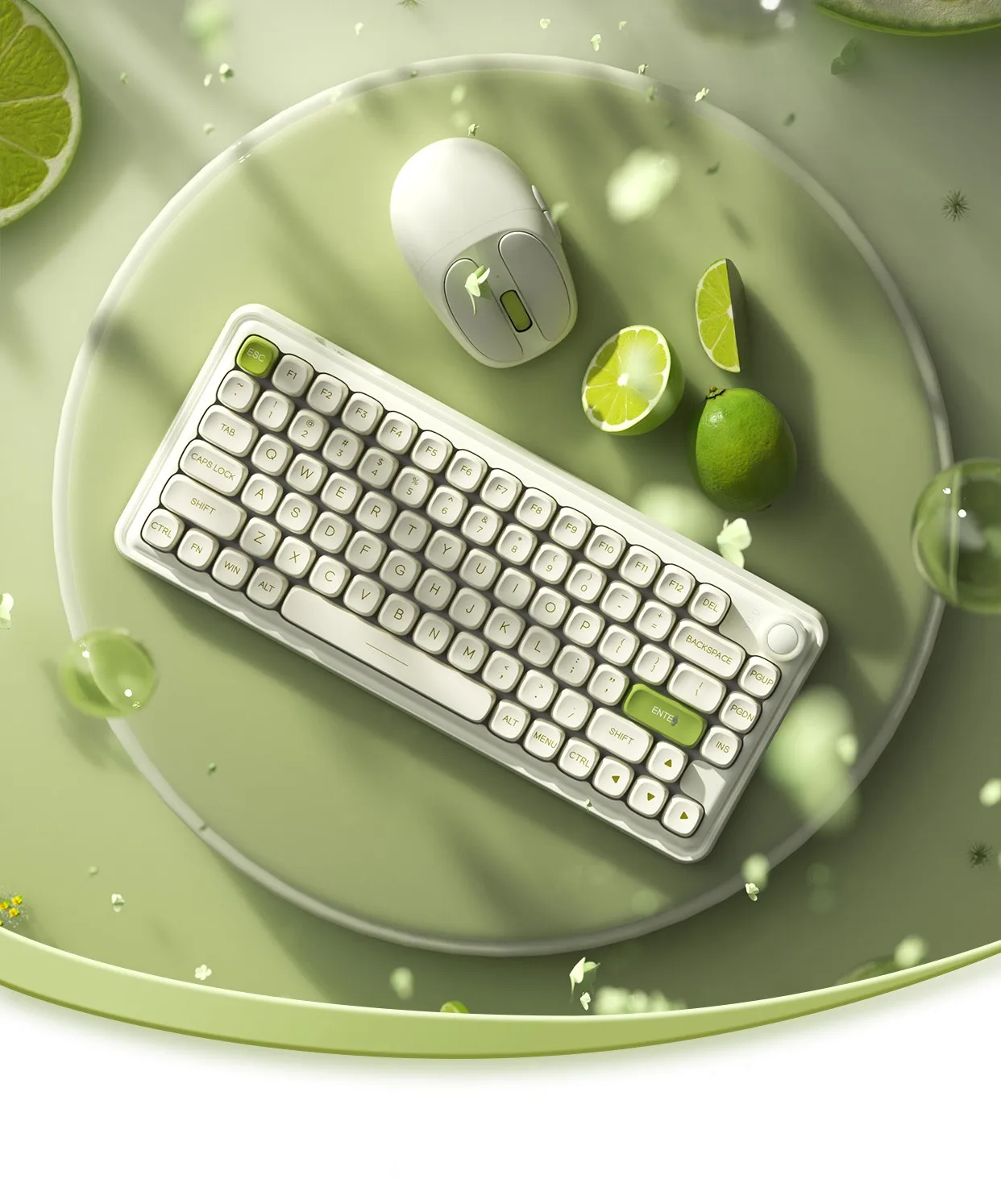 Dareu Z82 Pro Green Lemon Cat's Claw Беспроводная Bluetooth-клавиатура 3 модель с возможностью
