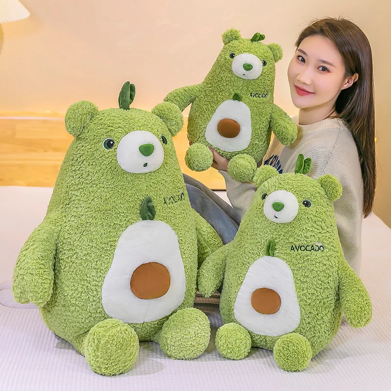 

Zqswkl 25/35/50/65cm avocado bear doll plush toy cute fruit bear dolls girl sleeping kawaii plush pillows hugs