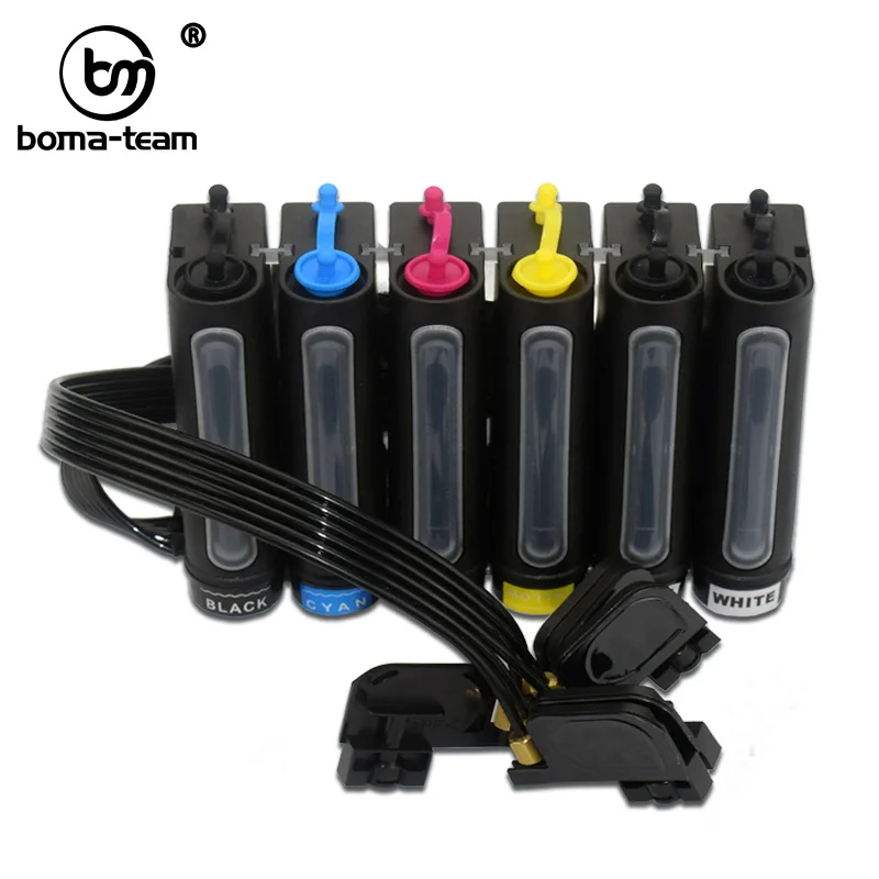 6-цветные УФ-чернила CISS Sysetm для принтеров Epson R330 R290 T50 L800 1390 L1800 L801 L810 L805