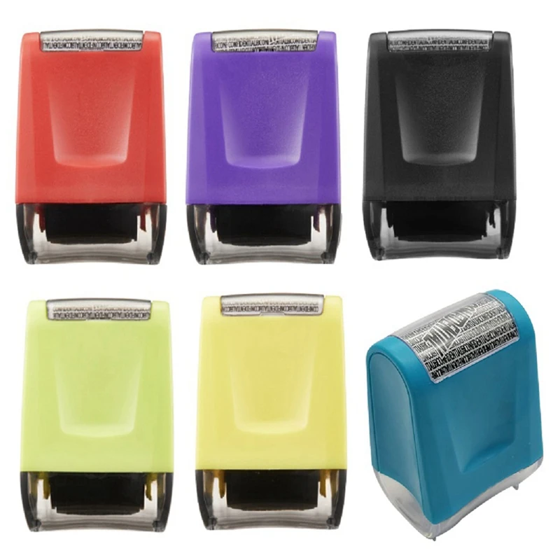 

6Pcs Identity Protection Roller Stamp For Guarding Your Id Privacy Confidential Data Anti-Theft Smear Stamp, 6 Colors