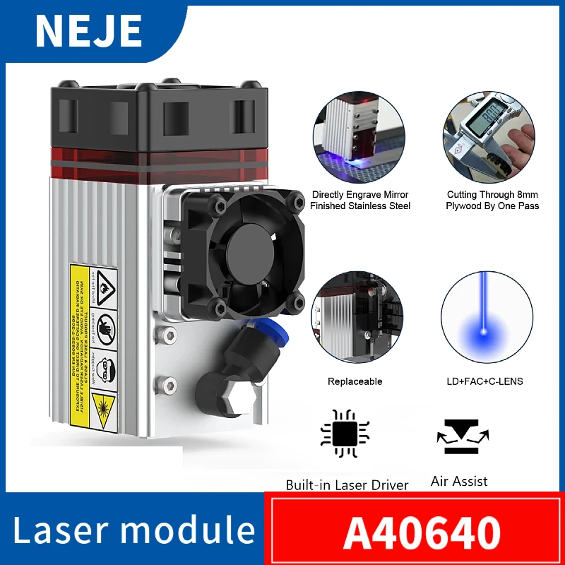 NEJE master N40620 Laser Module Head 450nm Blue Light TTL 40W Module for Laser Engraver Wood Cutting Smarter Tool